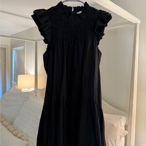 Chic Black Ruffled Mini Dress